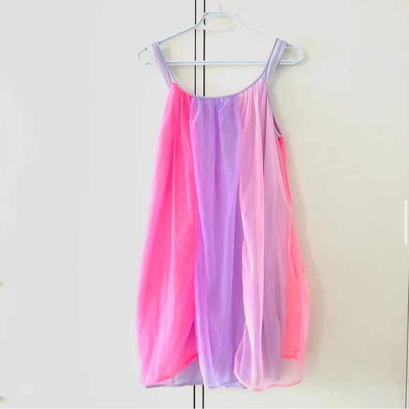 Vintage Other - 60s nylon sheer overlay sleeveless nightgown